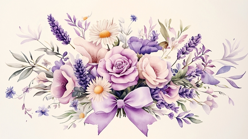 高清大图下载【趣麦麦图】淡紫色花束高清图片