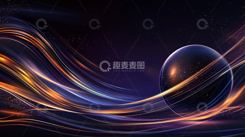 高清大图下载【趣麦麦图】光线缠绕的球体