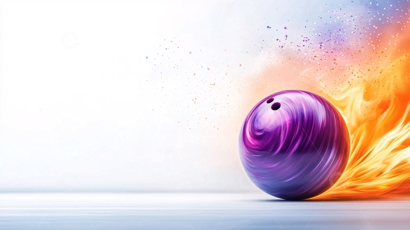 高清大图下载【趣麦麦图】紫色保龄球火焰特效