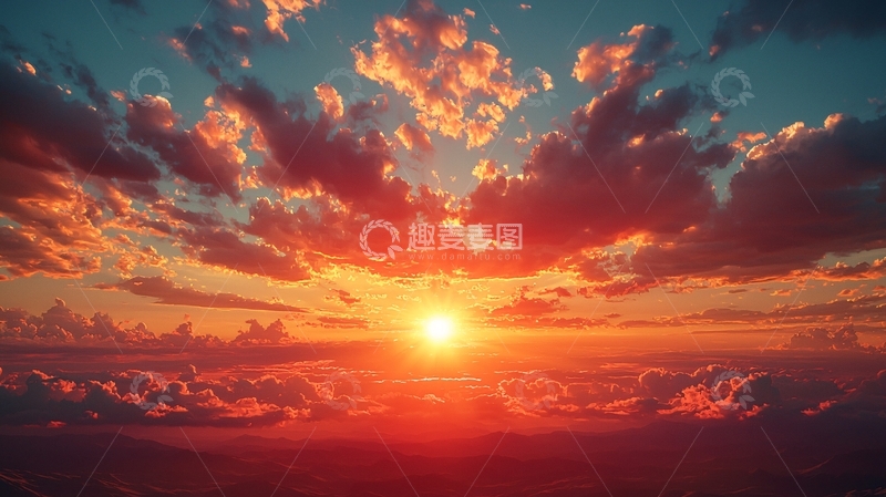 高清大图下载【趣麦麦图】绚丽日落云霞