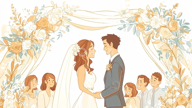 高清大图下载【趣麦麦图】婚礼现场新人对视