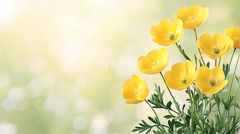 高清大图下载【趣麦麦图】黄色花朵清新背景