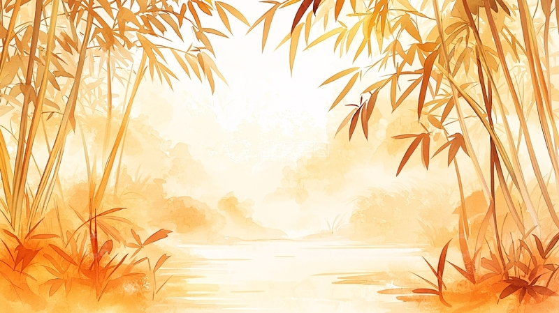 高清大图下载【趣麦麦图】水墨风竹林意境空灵