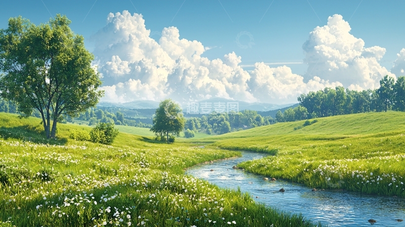 高清大图下载【趣麦麦图】阳光明媚的田园风光