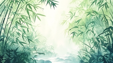 竹林光影交错的意境