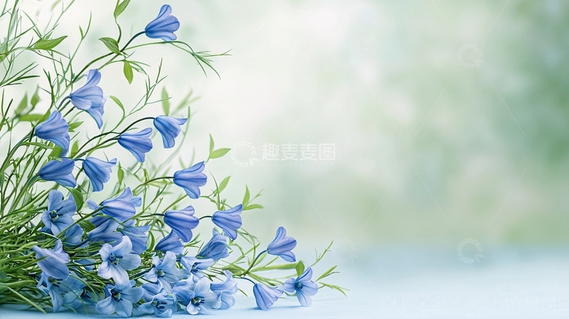 高清大图下载【趣麦麦图】蓝色小花清新淡雅背景