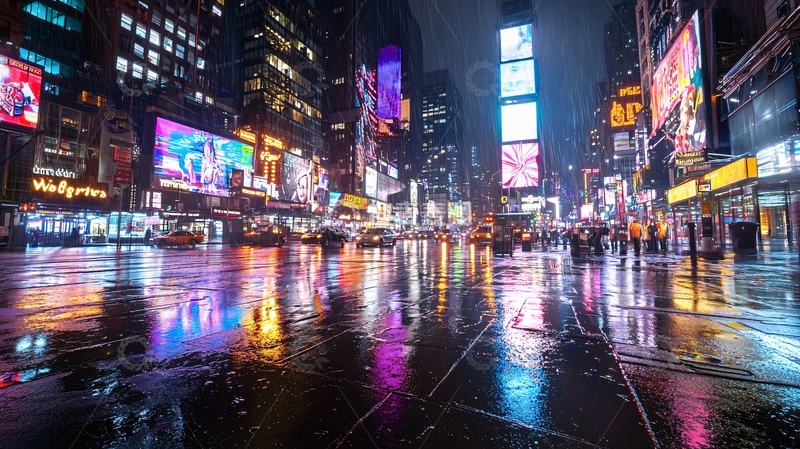 高清大图下载【趣麦麦图】纽约时代广场夜景