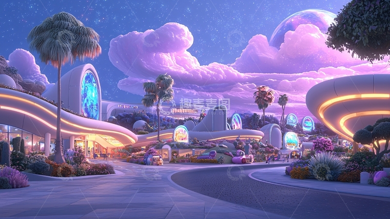 高清大图下载【趣麦麦图】未来城市夜景93