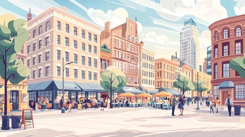 高清大图下载【趣麦麦图】城市街道繁华场景