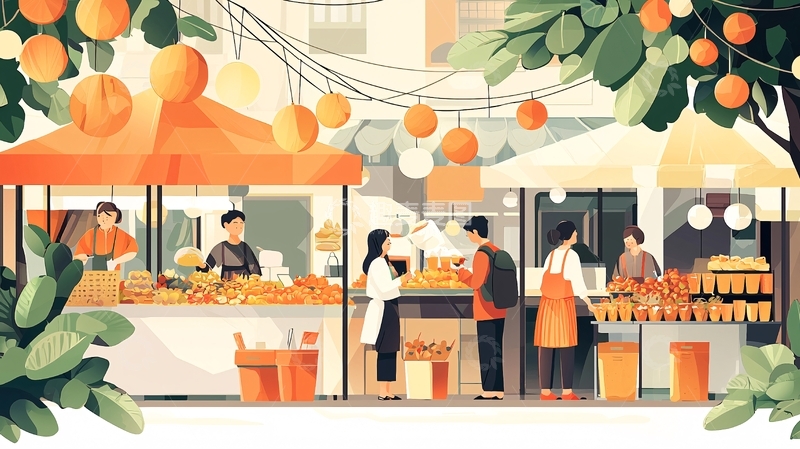 繁荣集市高清图片