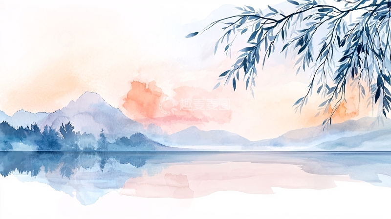 高清大图下载【趣麦麦图】水墨山水风景背景图