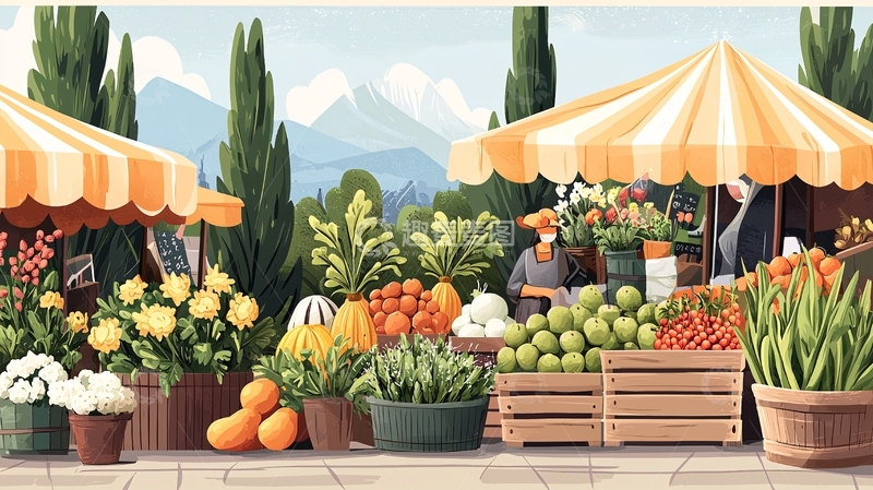 高清大图下载【趣麦麦图】市场摊位高清图片
