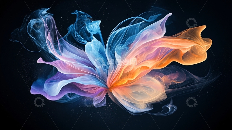 高清大图下载【趣麦麦图】绚丽光影花朵抽象背景