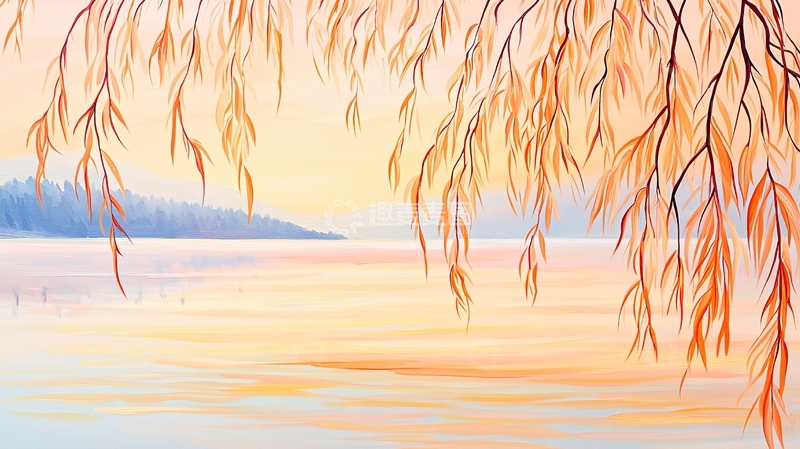 高清大图下载【趣麦麦图】湖边垂柳高清图片