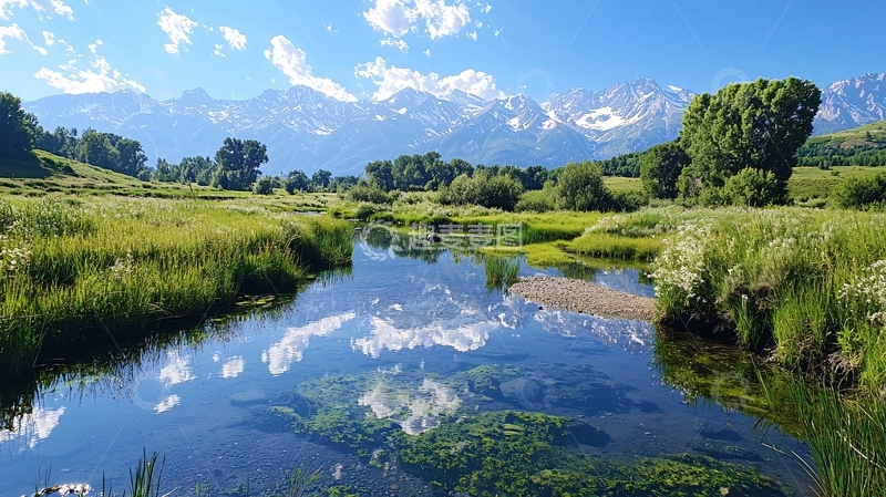 高清大图下载【趣麦麦图】宁静的河流山景