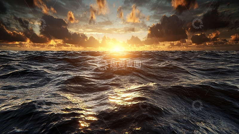 高清大图下载【趣麦麦图】海面日出高清图片