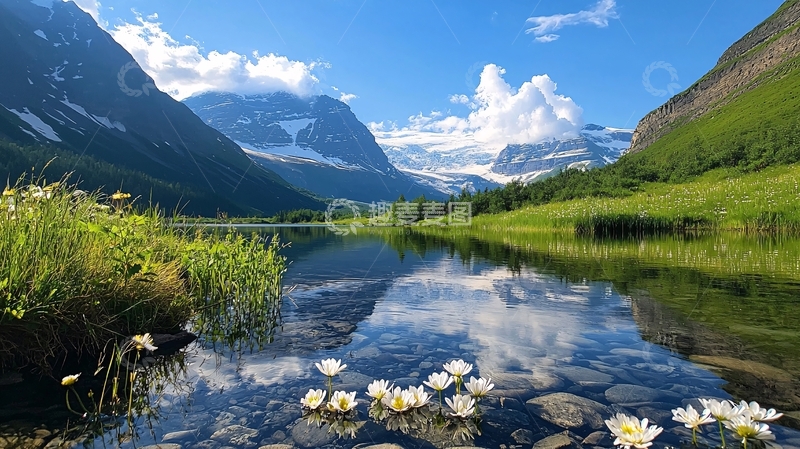 高清大图下载【趣麦麦图】高山湖泊风景如画