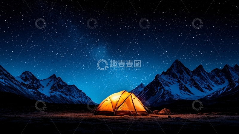 高清大图下载【趣麦麦图】星空下的帐篷