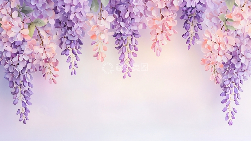 高清大图下载【趣麦麦图】紫色粉色花瀑布