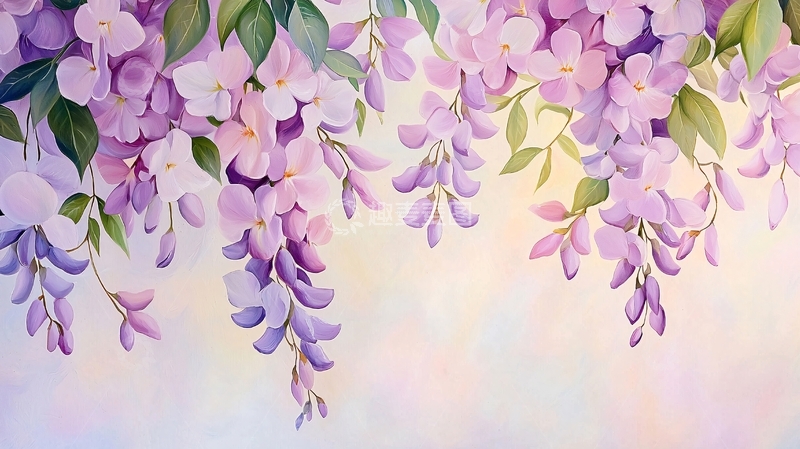 高清大图下载【趣麦麦图】紫色浪漫的垂挂花朵