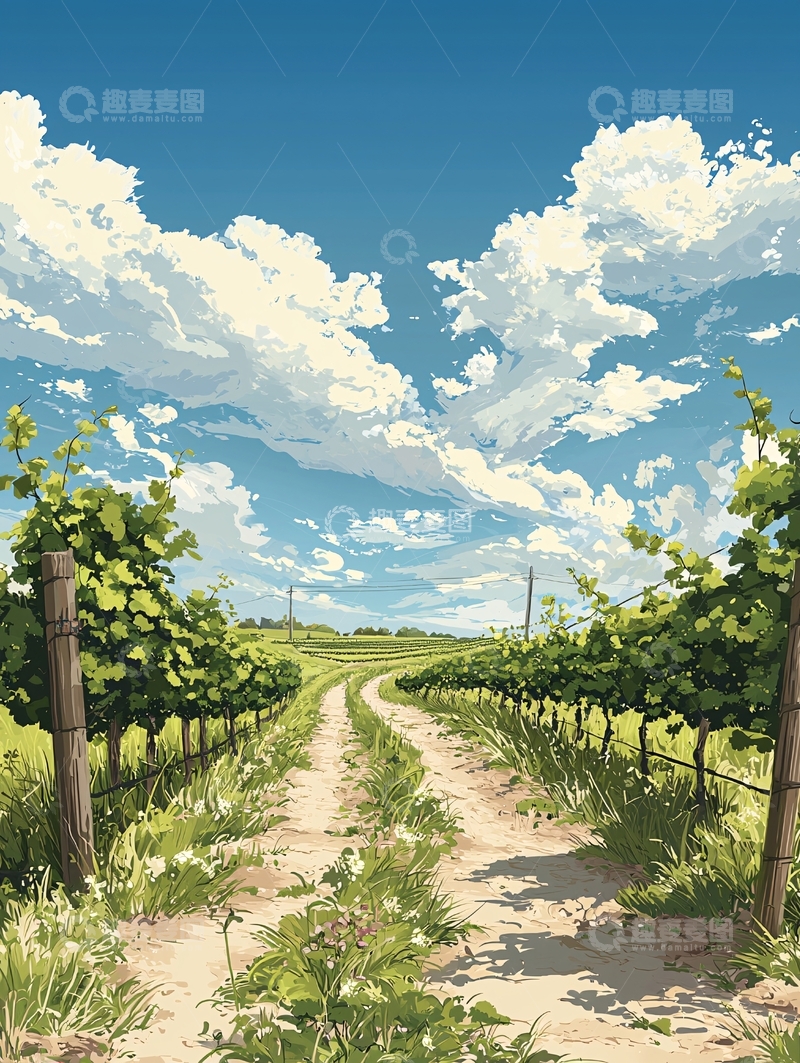 高清大图下载【趣麦麦图】乡村道路通向远方