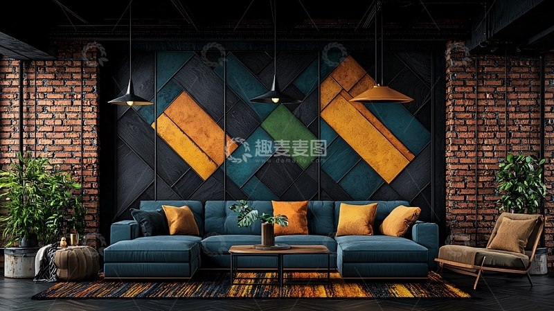 高清大图下载【趣麦麦图】舒适现代客厅