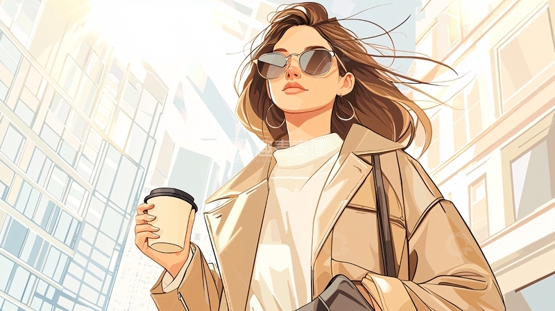 高清大图下载【趣麦麦图】-阳光下的都市丽人