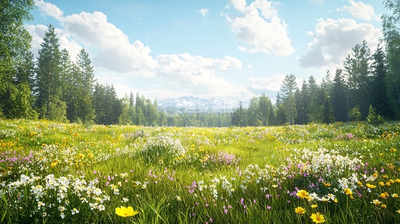 生机盎然的田野风光