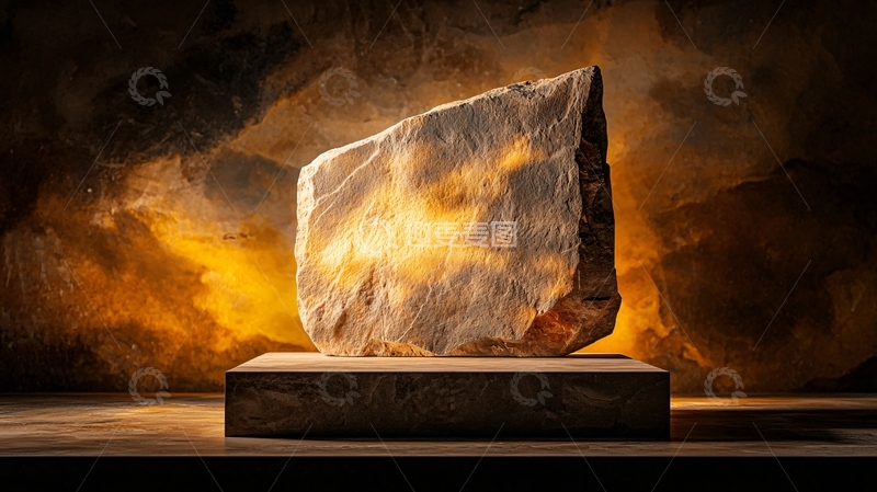 高清大图下载【趣麦麦图】中央发光的石头特写