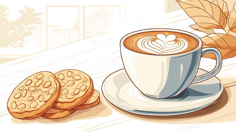 高清大图下载【趣麦麦图】咖啡和饼干高清图片