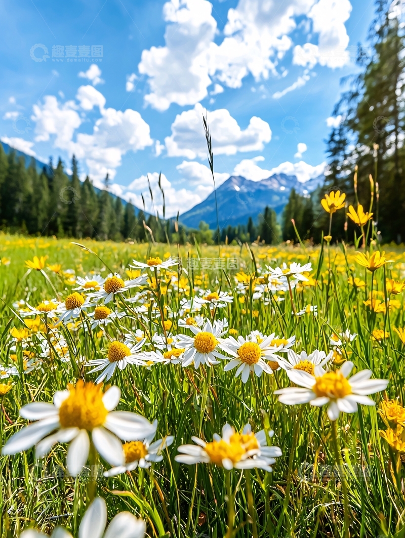高清大图下载【趣麦麦图】鲜花盛开的山野风光