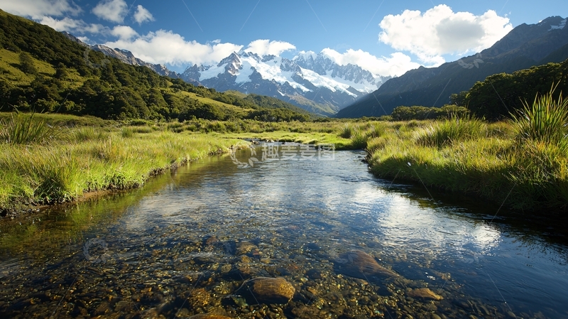 高清大图下载【趣麦麦图】山间清澈河流
