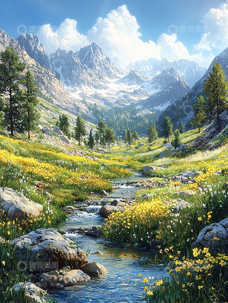 高清大图下载【趣麦麦图】山间小溪高清图片