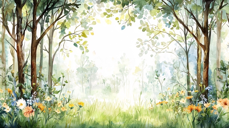 高清大图下载【趣麦麦图】光线透过树林的唯美风景