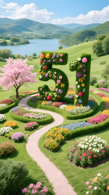 五一旅游绿野花园主题海报插画图