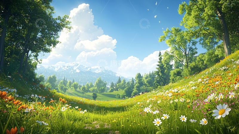高清大图下载【趣麦麦图】阳光明媚的田园风光