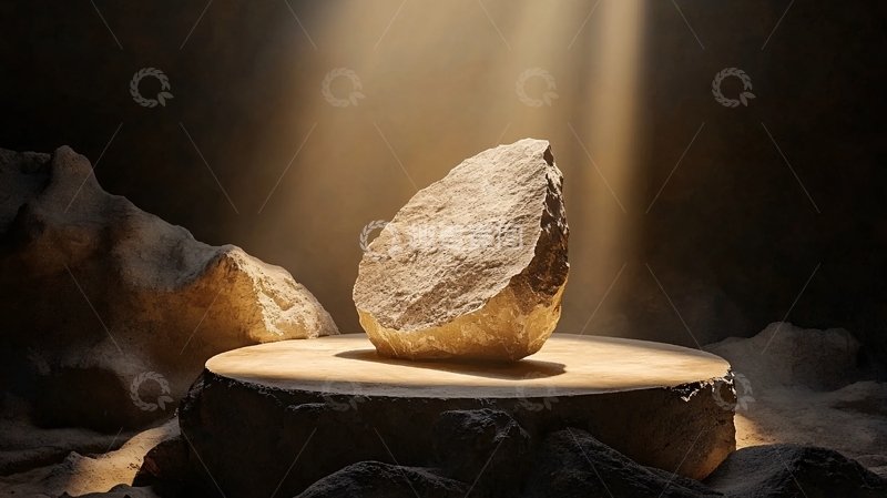 高清大图下载【趣麦麦图】舞台光束下的石头