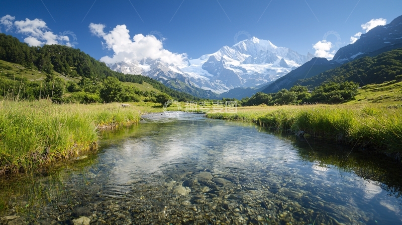 高清大图下载【趣麦麦图】山水相依的宁静风景