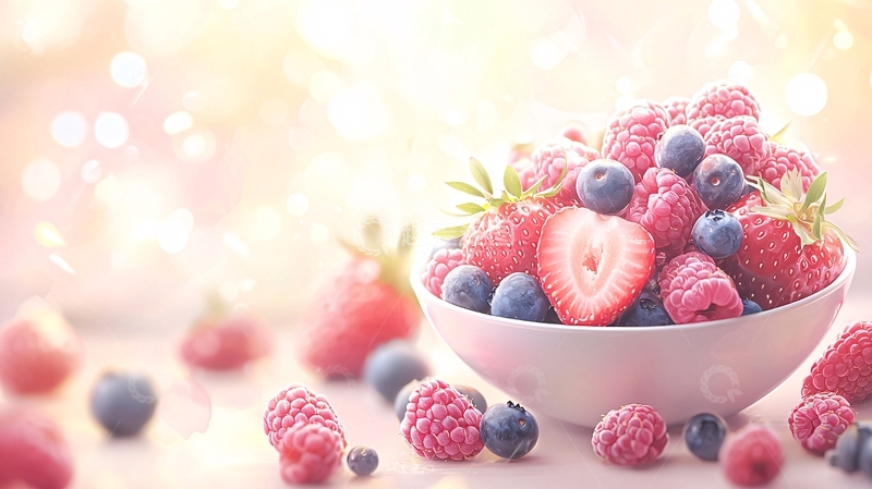 高清大图下载【趣麦麦图】一碗浆果特写