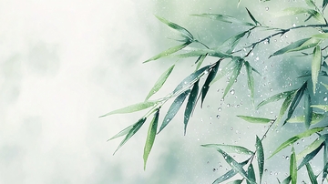 水墨风竹叶淡雅背景