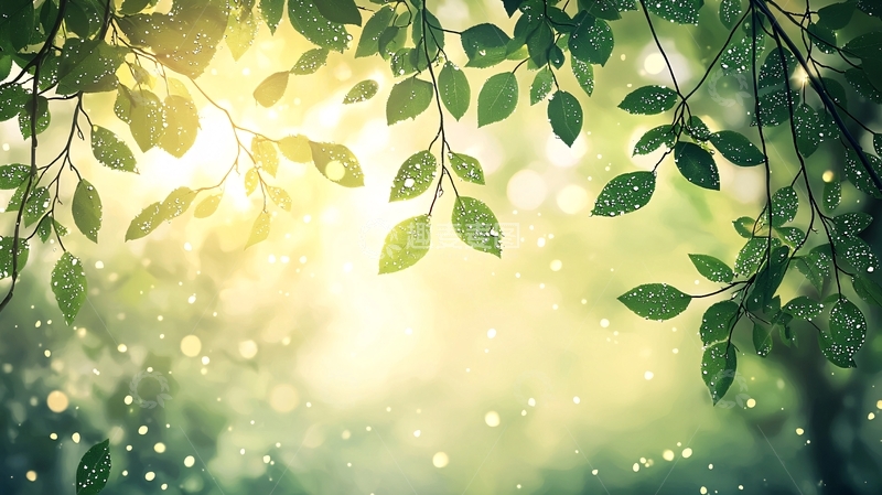 高清大图下载【趣麦麦图】阳光穿透绿色树叶