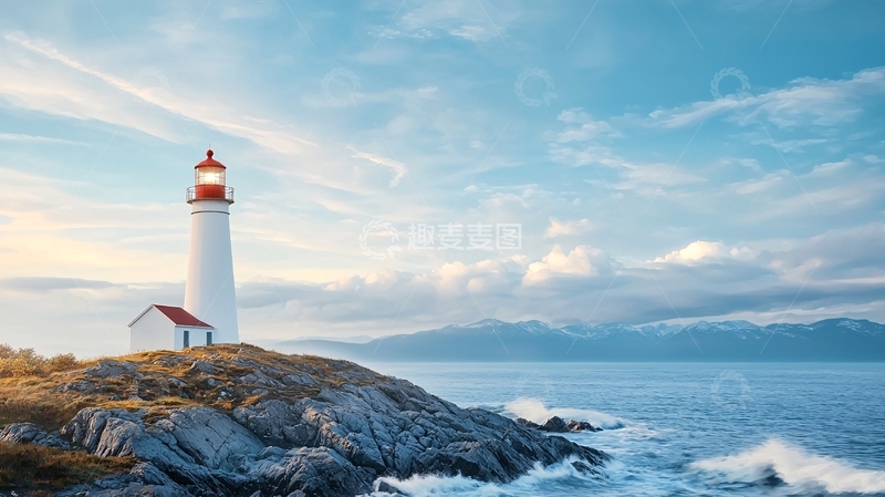 高清大图下载【趣麦麦图】海边灯塔的风景