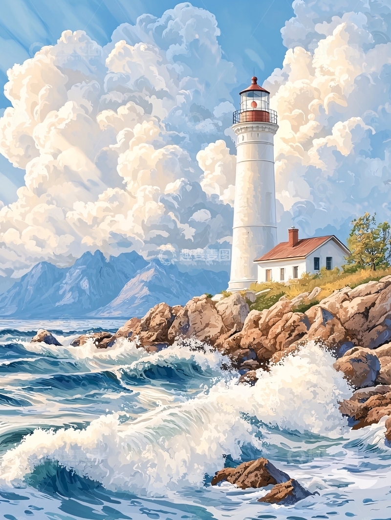 高清大图下载【趣麦麦图】海边灯塔高清图片