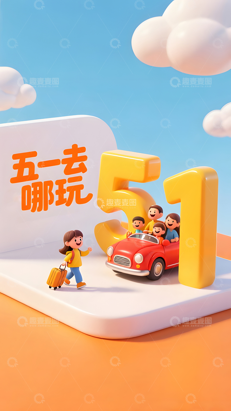 51出游季家庭旅行节日宣传海报设计