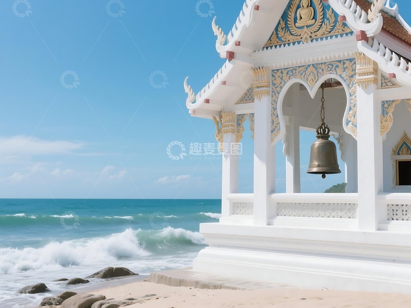 高清大图下载【趣麦麦图】海滨白色宗教建筑景观