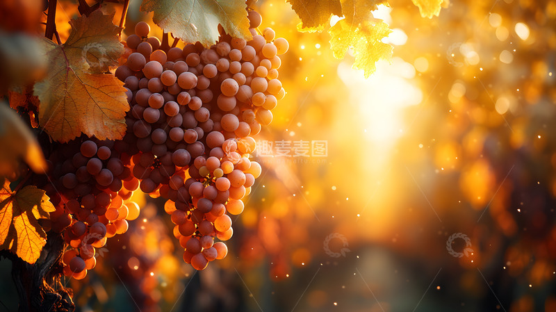 高清大图下载【趣麦麦图】挂在树上的紫色葡萄2