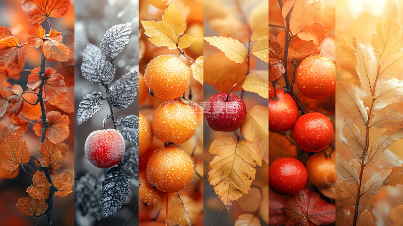 高清大图下载【趣麦麦图】-秋天果实拼贴摄影