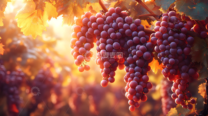 高清大图下载【趣麦麦图】挂在树上的紫色葡萄
