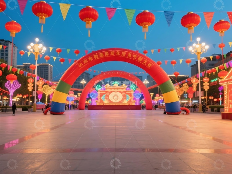 高清大图下载【趣麦麦图】节日庆典的热闹广场风光