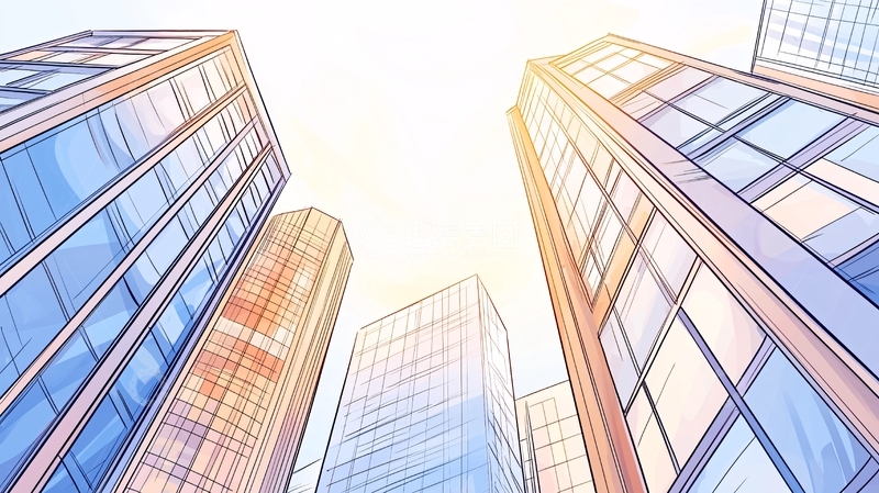 高清大图下载【趣麦麦图】向上看的城市建筑